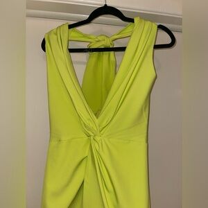 Neon, yellow or green dress! Halter.